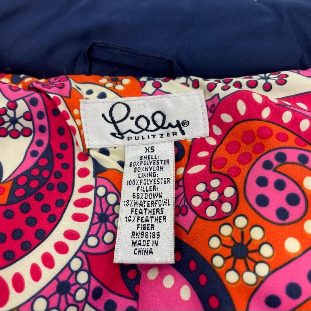 Lilly Pulitzer Down Vest XS Blue - Picture 11 of 16